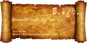 Bossányi Éva névjegykártya