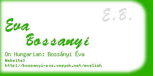 eva bossanyi business card