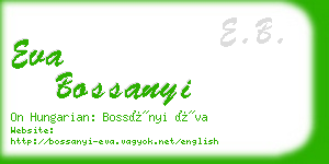 eva bossanyi business card